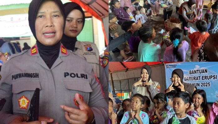 Polres Lumajang Dampingi Anak-anak Pengungsi Semeru: Beri Hiburan dan Pulihkan Trauma.