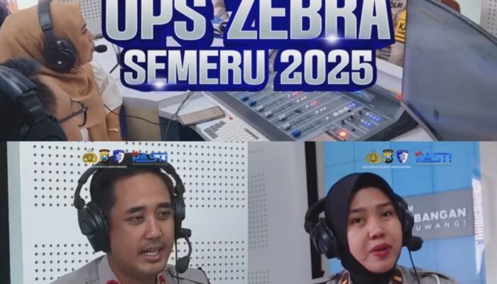 Kasat Lantas Polresta Banyuwangi Sosialisasikan Ops Zebra Semeru 2025 di Radio Blambangan FM, Tegaskan Penindakan Truk Tak Bertutup dan Edukasi Keselamatan Sejak Usia Dini.