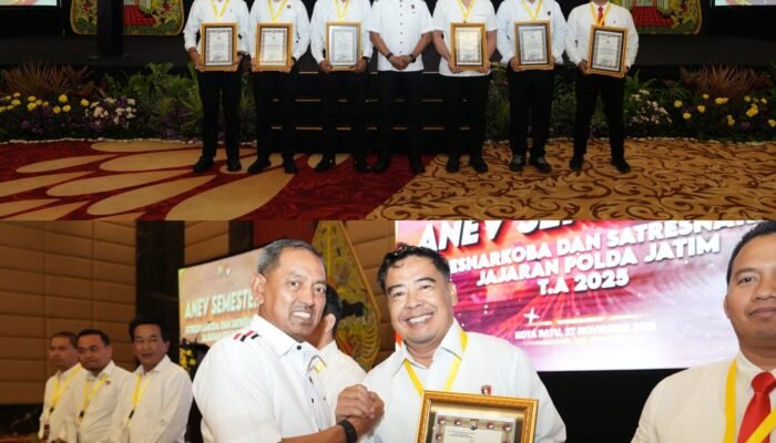 Polresta Banyuwangi Raih Penghargaan Juara II pada Rakernis & Anev Ditresnarkoba Polda Jatim 2025.