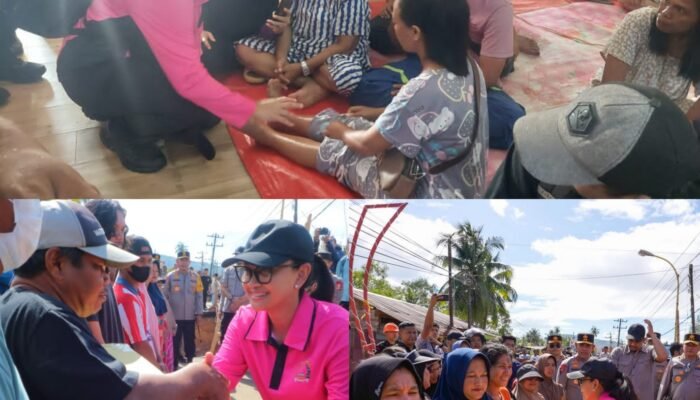 Ketum Bhayangkari Beri Bantuan hingga Hibur Anak-anak Korban Bencana di Tapanuli Tengah