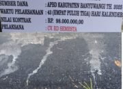 Pekerjaan Jalan Desa Gitik Rogojampi Bernilai Rp 98 Juta Disorot Warga, Ada apa ya????.