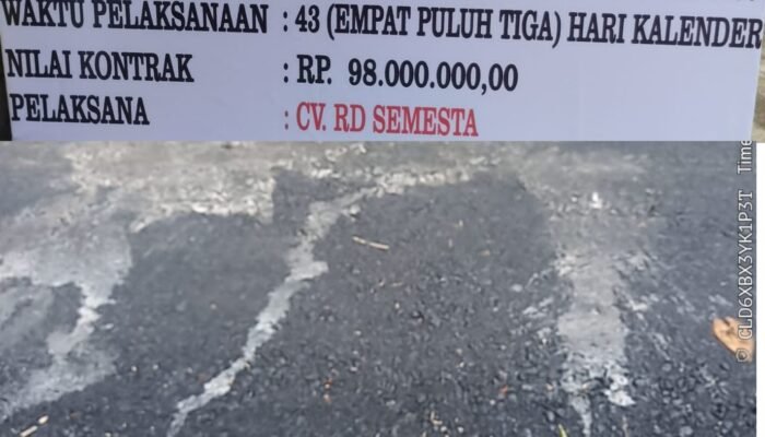 Pekerjaan Jalan Desa Gitik Rogojampi Bernilai Rp 98 Juta Disorot Warga, Ada apa ya????.