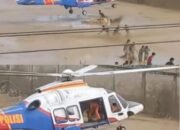 Meski Dengan Risiko Pendaratan, Helikopter Poludara Baharkam Polri Berhasil Dropping Logistik Bantuan ke Aceh Tamiang