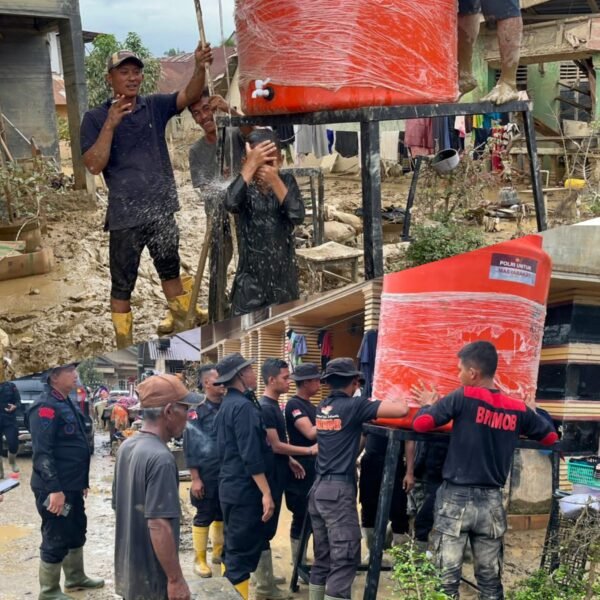 Polri Salurkan 627 Tandon Air Bersih untuk Warga Terdampak Bencana, Salah Satunya di Aceh Tamiang.