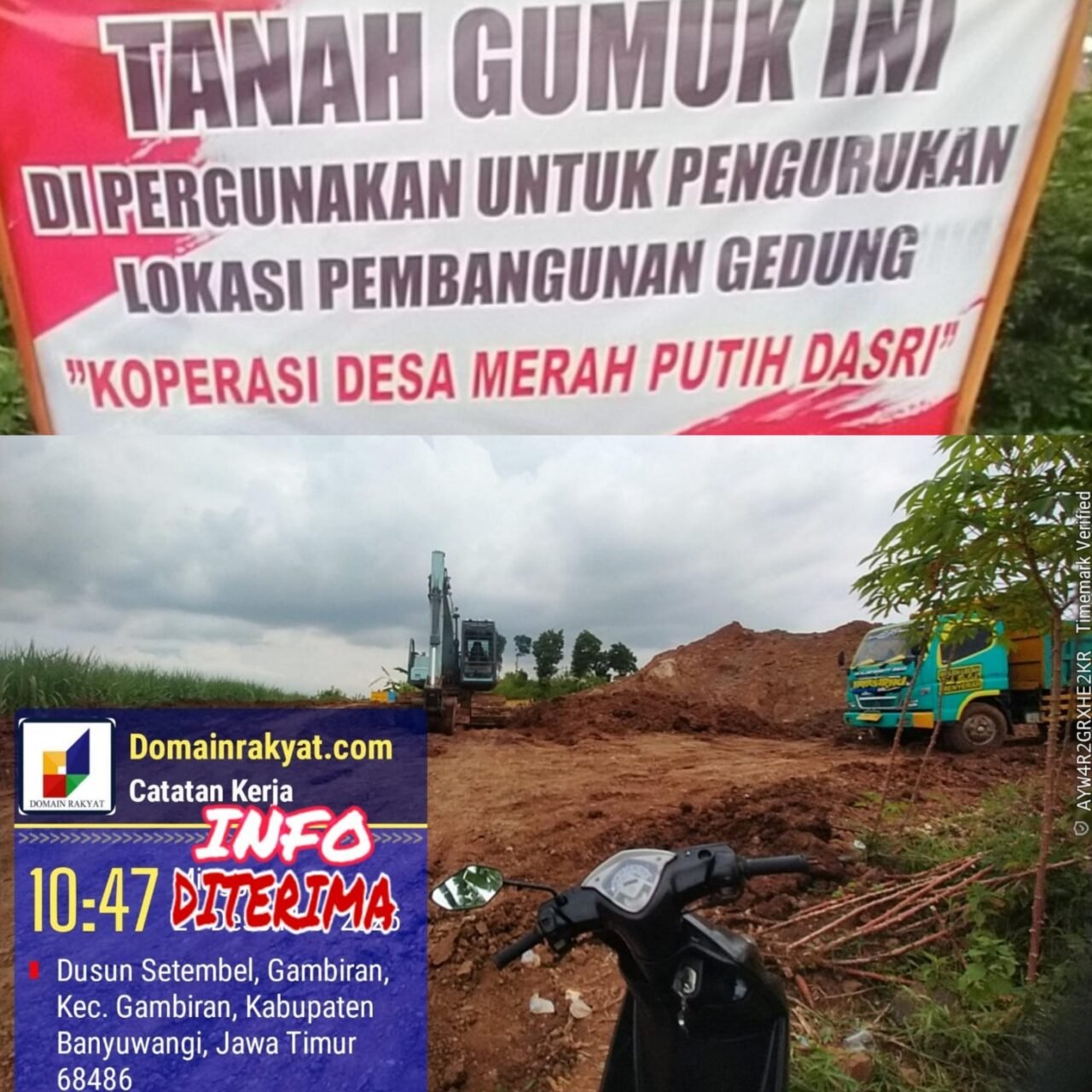 Tanah Bengkok Desa Dasri, Diduga Dijarah Tambang Galian C Berkedok Koperasi Merah Putih.
