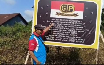 Diduga Oknum Mengatasnamakan Garda Prabowo Sumsel Pasang Spanduk Klaim Lahan yang Telah Diputus Pengadilan