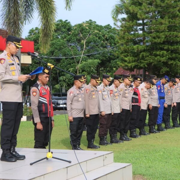Kapolres Banyuasin Pimpin apel pagi tekankan Profesionalisme dan Kedisiplinan Anggota