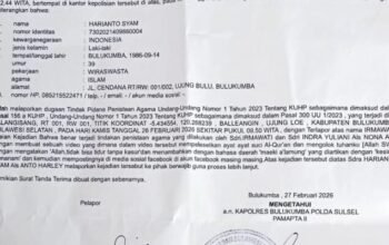 Dua Kreator Facebook di Bulukumba Resmi Dilaporkan ke Polisi Atas Dugaan Penistaan Agama