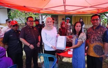 Wakil Bupati Banyuasin Netta Indian Tinjau Langsung Pasar Murah Didesa Telang sari. Kecamatan Tanjung Lago