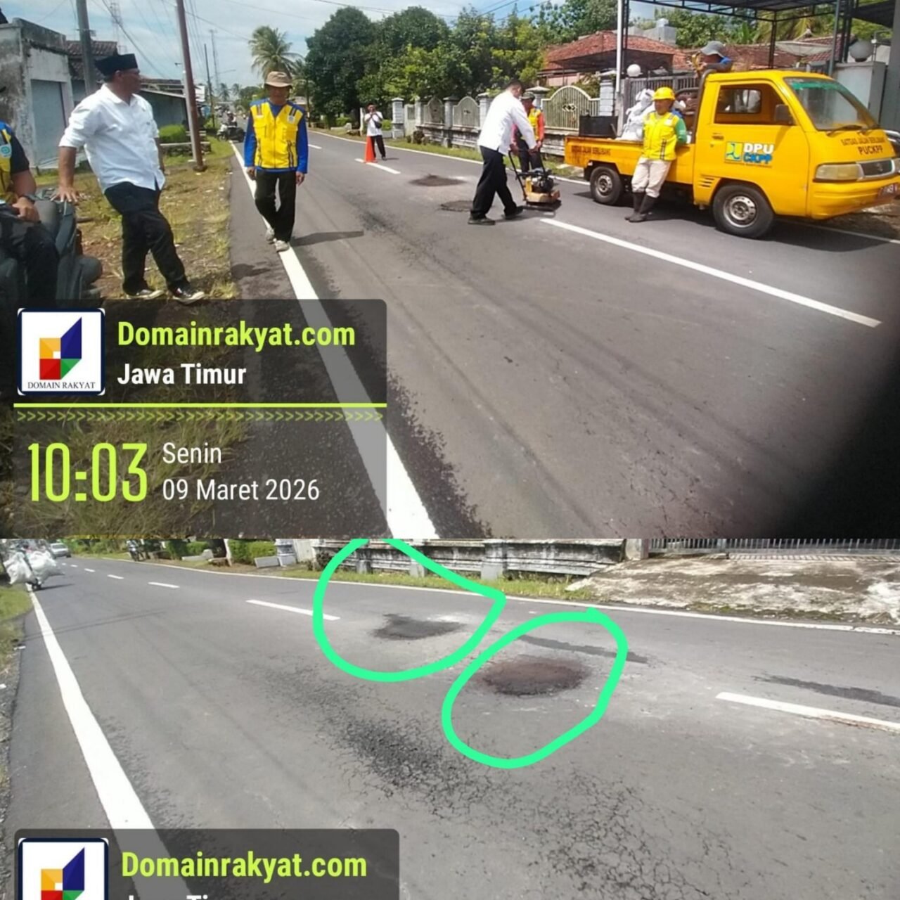 Jelang Lebaran, Jalan Berlubang di Tulungrejo Glenmore Ditambal DPU CKPP Banyuwangi, Warga: “Terima Kasih, Sekarang Tidak Ada yang Jatuh Lagi”