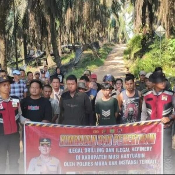 POLRES MUBA GABUNGAN TIM BERBAGAI INSTANSI, 6 SUMUR MINYAK TRADISIONAL & 8 PONDOK ILLEGAL DIBONGKAR