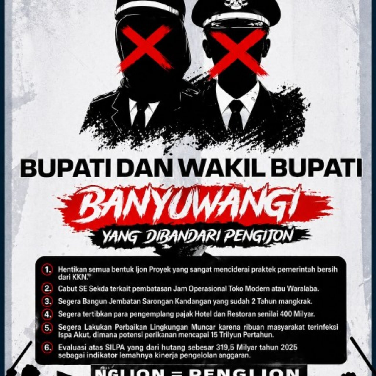 Spanduk “#Turunkan!!” Gegerkan Banyuwangi, Ribuan Massa Siap Turun ke Jalan