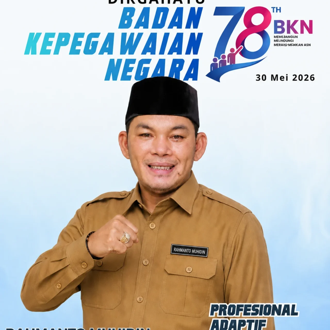 HUT ke-78 BKN, Rahmanto Muhidin: ASN Harus Adaptif Hadapi Perubahan Zaman