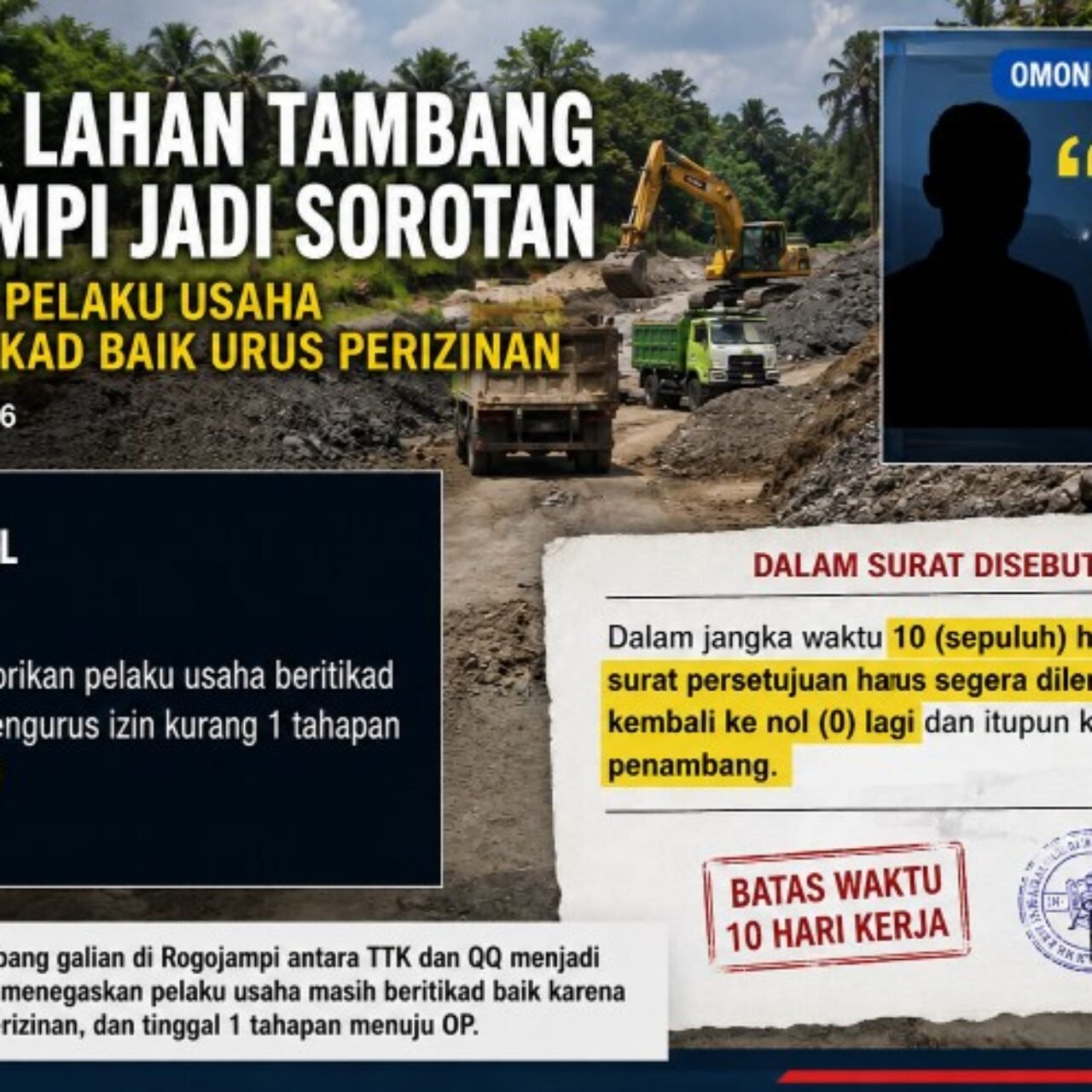 Polemik Lahan Tambang Rogojampi Jadi Sorotan, Azmal Sebut Pelaku Usaha Masih Beritikad Baik Urus Perizinan