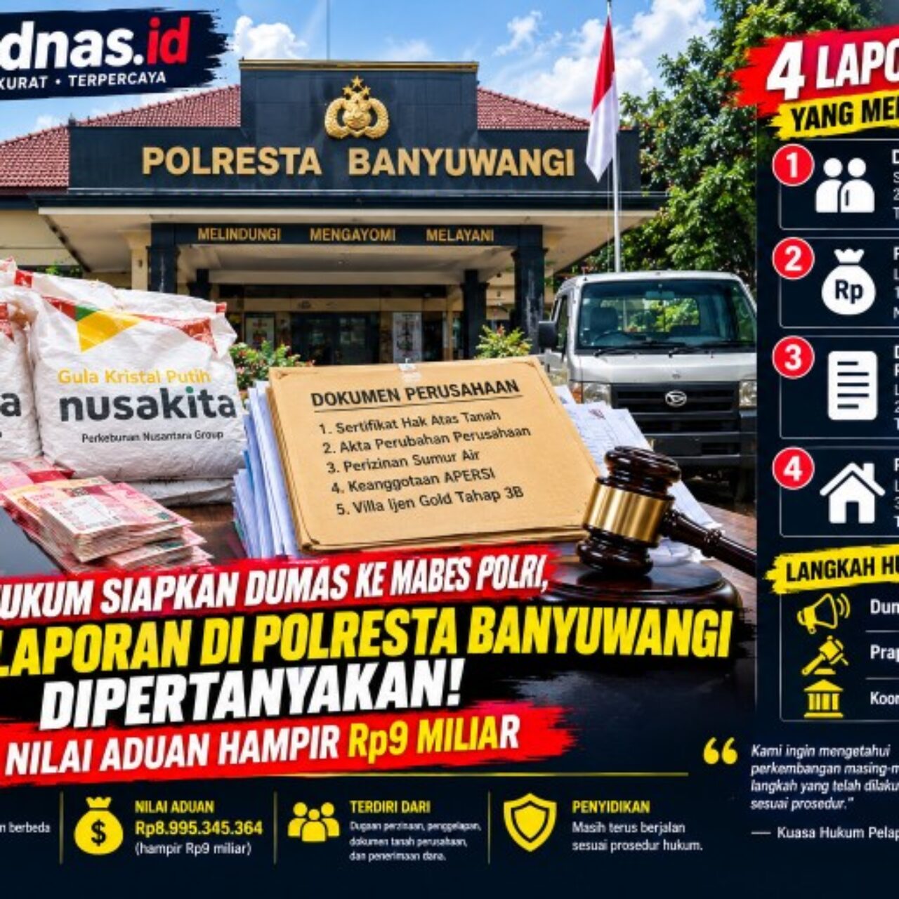 Kuasa Hukum Siapkan Dumas ke Mabes Polri, Penanganan Empat Laporan di Banyuwangi Dipertanyakan